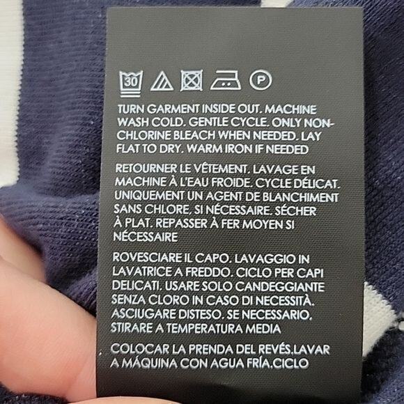 Club Monaco Navy & White Striped Pull-on A-line Terry Toweling Skirt NEW Small - Picture 6 of 7